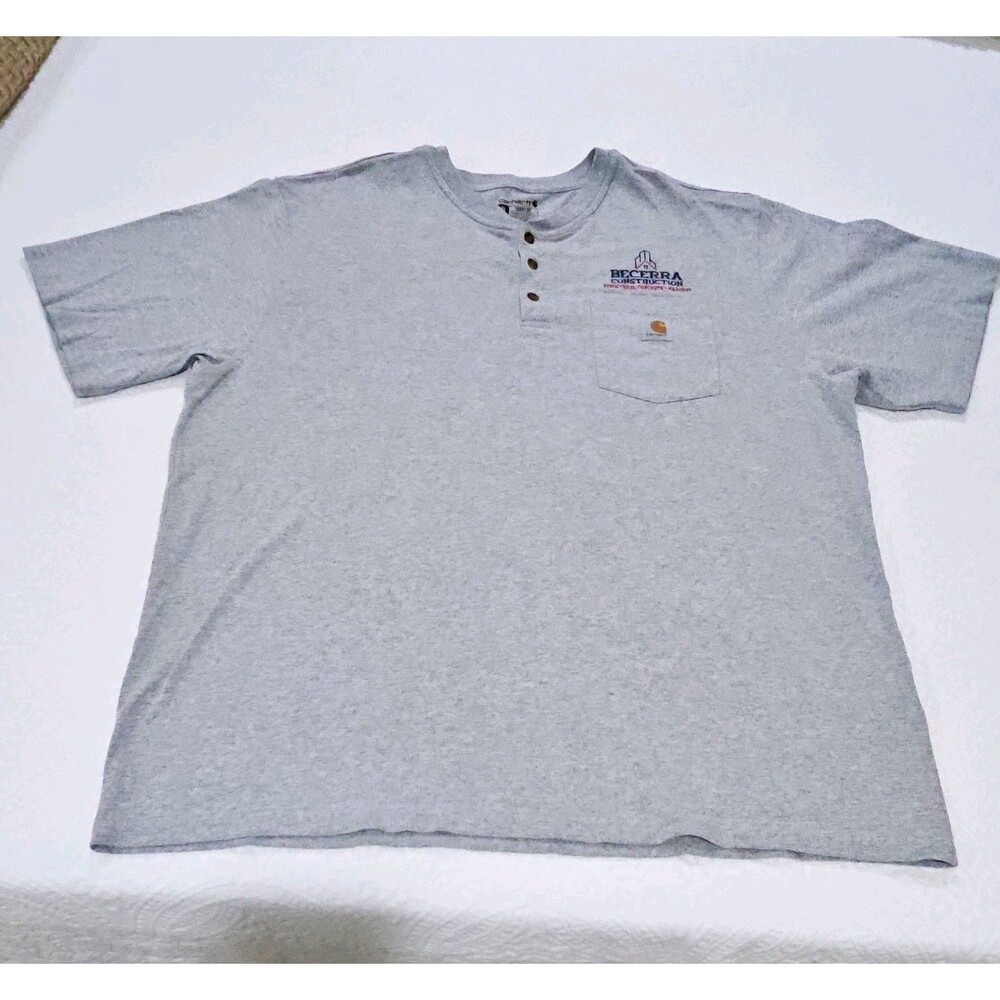 Carhartt K84 Men’s XL Loose Fit Henley Pocket T-Shirt Gray